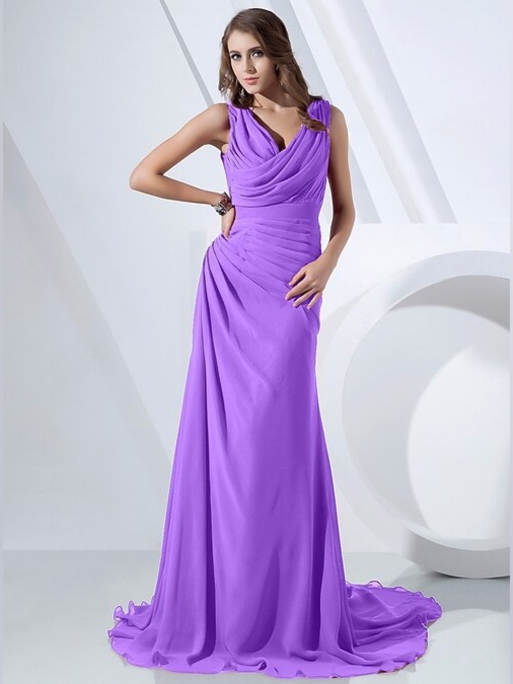Sheath / Column Elegant Dress Formal Evening Sweep / Brush Train
